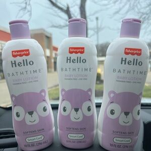 Fisher-Price Hello Bathtime Baby Lotion - Purple 10 oz SET OF 3
